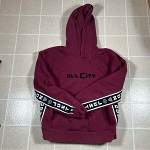 Just Don All City Streetwear Adult M Pullover Knit Cotton Hoodie Embroidery Logo